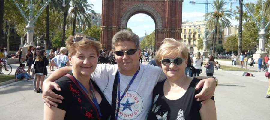Autor z żoną Anną i szwagierką Jadwigą w Barcelonie