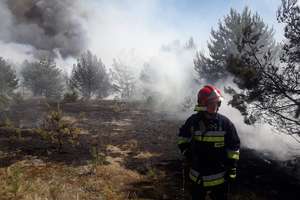 Ogromny pożar lasu na Osiedlu Wschód w Piszu