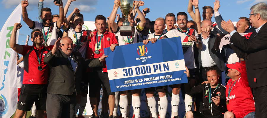 Piłkarze z Morąga po raz trzeci w historii triumfowali w finale Wojewódzkiego Pucharu Polski