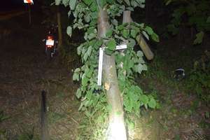 Pijany 52-latek, jadąc  motorem, uderzył w drzewo