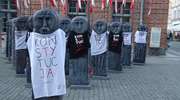 Problemy działaczki KOD po powieszeniu koszulek na babach pruskich