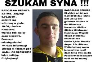 "Ktoś chce mi zrobić krzywdę". Policja szuka zaginionego w Niemczech 22-latka z okolic Olsztyna