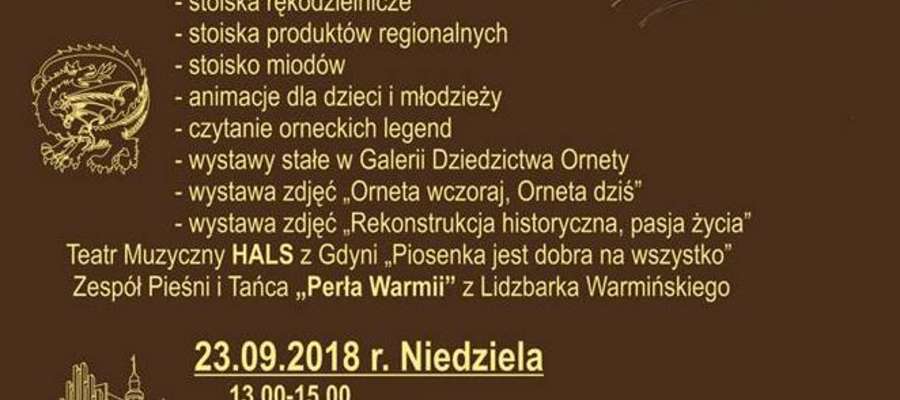 Plakat Dni Dziedzictwa Ornety