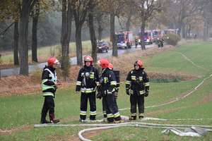 Wyciek gazu koło Ostródy. Tak ćwiczyli strażacy z regionu