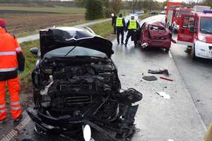 Cztery auta rozbite w wypadku w Rodzonem - zobacz zdjęcia