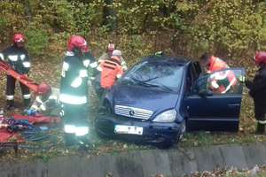 Wypadek na trasie Susz — Prabuty, kierowca trafił do szpitala [ZDJĘCIA]