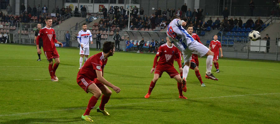 W 42. min Łukasz Siedlik zdobył gola na 2:0 w meczu z Bronią Radom