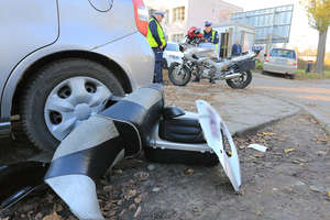 Zderzenie motocyklisty i citroena przy poliklinice w Olsztynie [ZDJĘCIA]