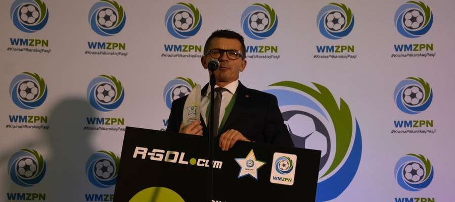 Nagrodę dla Piłkarskiego samorządu roku odebrał Bogusław Fijas, wójt gminy Ostróda