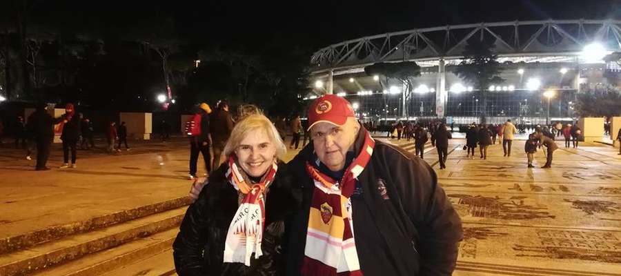 Małgorzata Tall i Jarosław Hryniewicz przed Stadio Olimpico w Rzymie