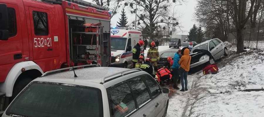 Wypadek w Bramce na drodze Olsztyn-Morąg