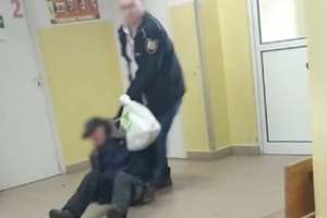 Szokujące nagranie ze szpitala: Ochroniarz pod lupą policji