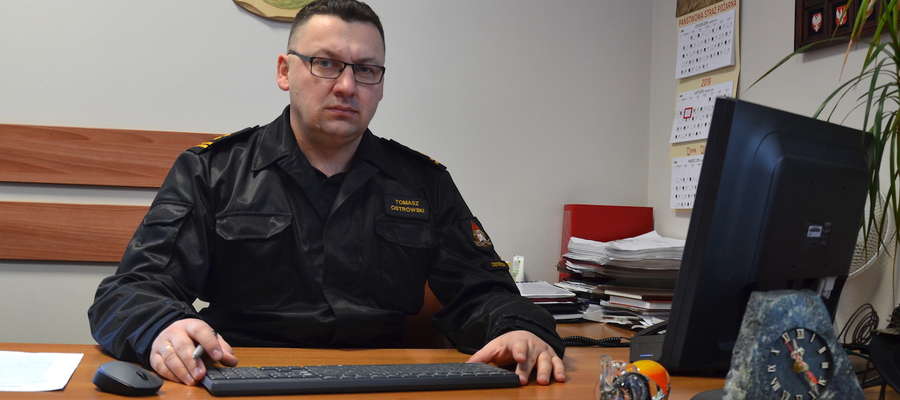 Tomasz Ostrowski, komendant powiatowy PSP w Ostródzie