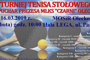 Turniej Tenisa Stołowego o Puchar Prezesa MLKS Czarni Olecko