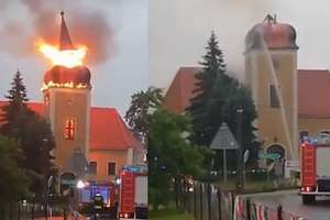 Pożar zabytkowego kościoła. Zawaliła się iglica [VIDEO]