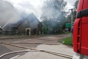 Pożar domu w Gąskach