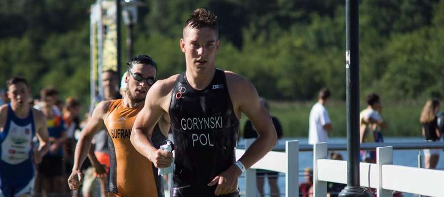 Dawid Goryński (UKS TRS Susz) na trasie mistrzostw Polski juniorów, na których zdobył złoty medal na dystansie sprint