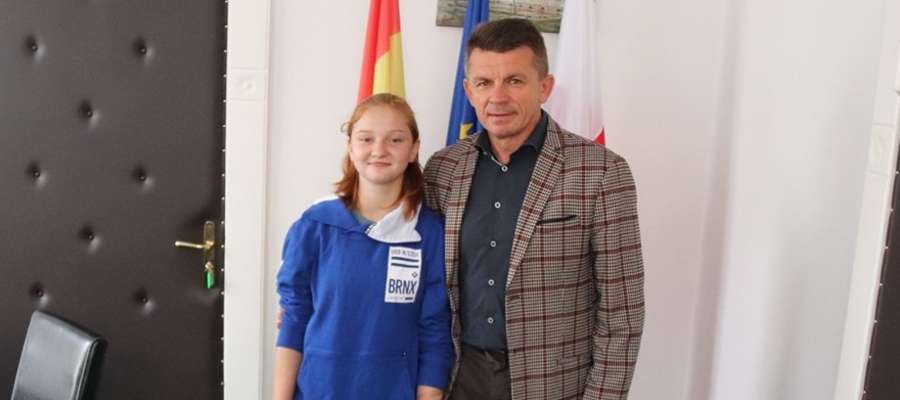 Dzisiaj z młodą kadrowiczką z Samborowa spotkał się Bogusław Fijas, wójt gminy Ostróda