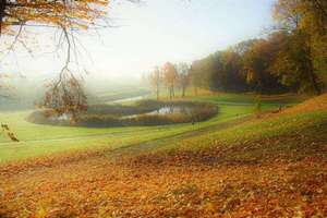 Zdjęcie Tygodnia: Jesienny, zamglony Park Elżbiety w Bartoszycach