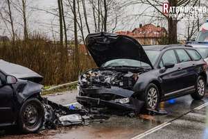 Groźnie wyglądający wypadek na trasie Ełk-Oracze