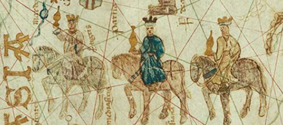 Mapa pochodzi z około 1500 roku i przedstawia trasę podróży trzech Króli