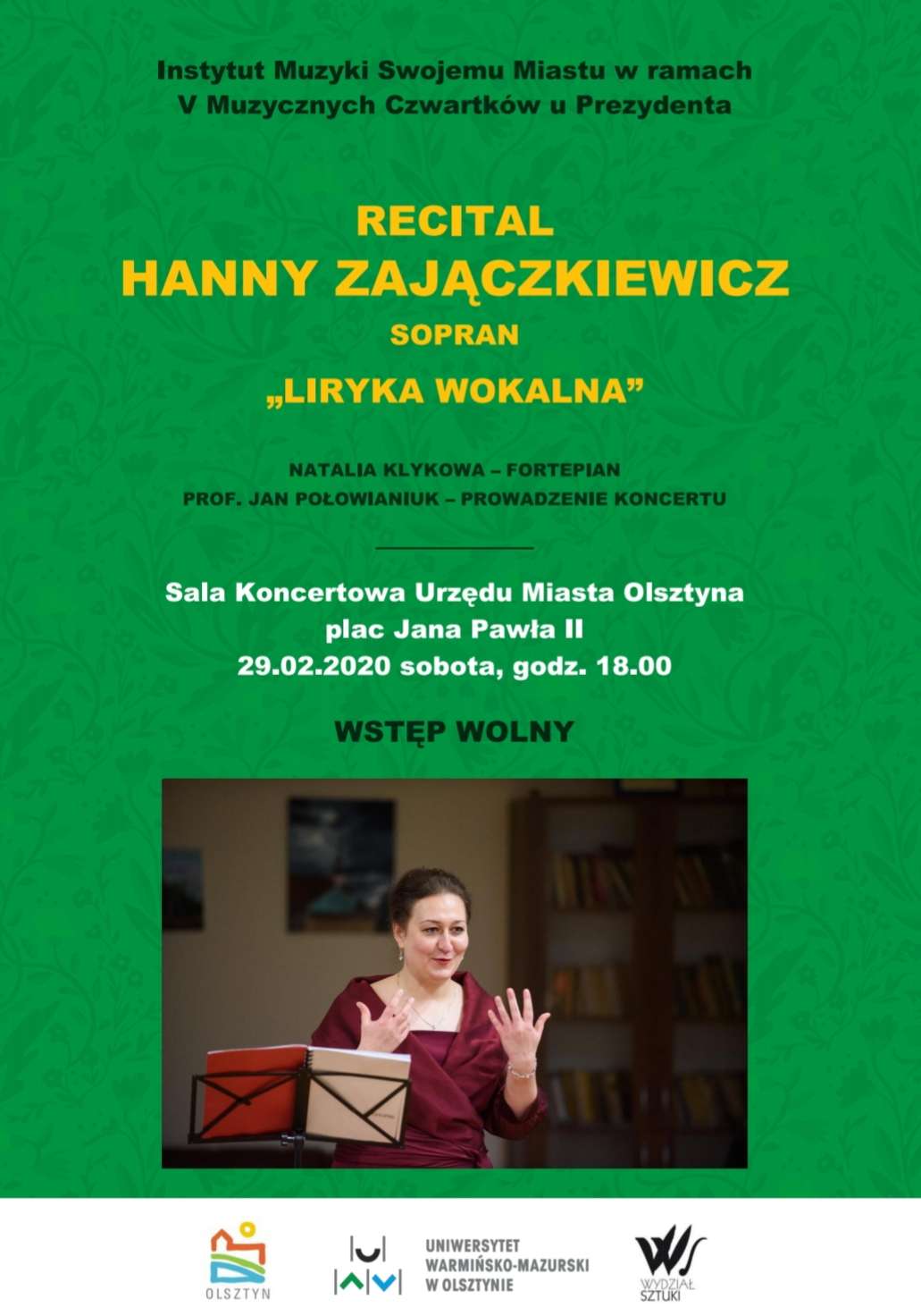 Hanna Zajączkiewicz zaprasza na koncert 29 lutego