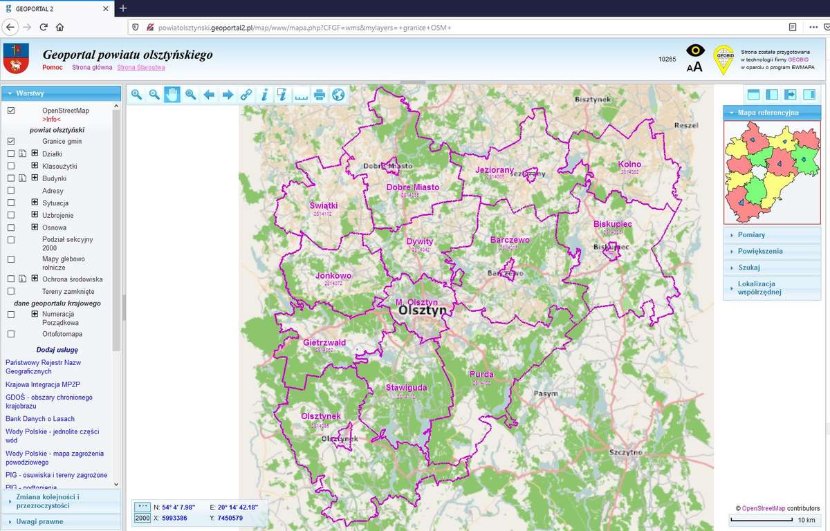 Geoportal - zrzut ekranu