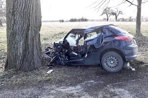 Śmiertelny wypadek pod Ornetą. Samochód osobowy uderzył w drzewo