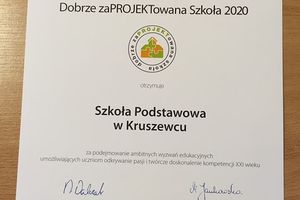 Szkoła z Kruszewca z certyfikatem za udział w projekcie
