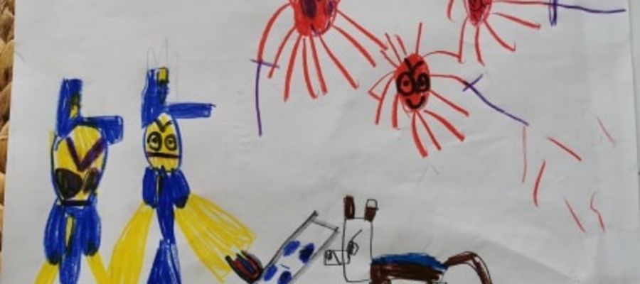 Praca 6-letniego Michała - "Policja walczy z pandemią"