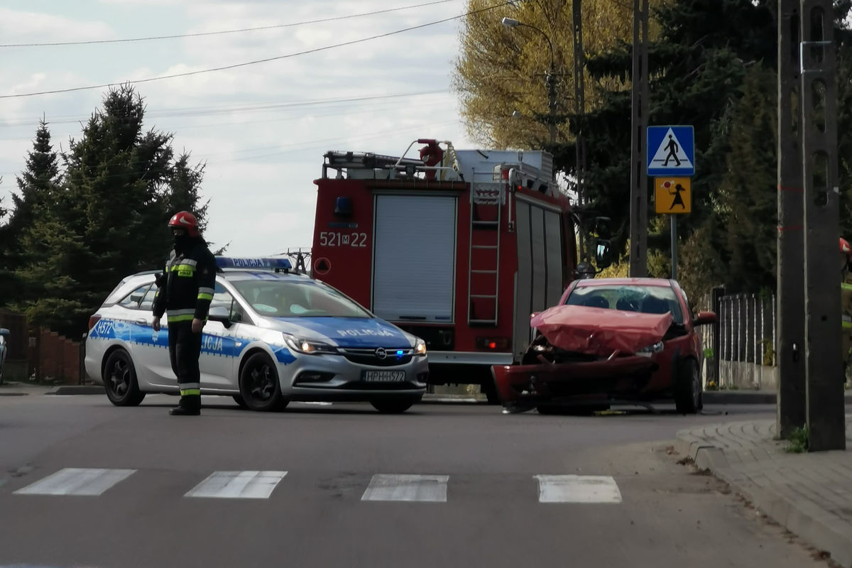 Wypadek na skrzyżowaniu ul. Zachodniej i Kościuszki w Mławie 