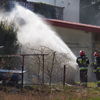 Pożar garaży przy ul. Batalionów Chłopskich w Mławie