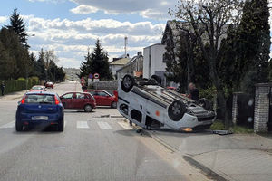 Wypadek na skrzyżowaniu Zachodniej i Kościuszki w Mławie