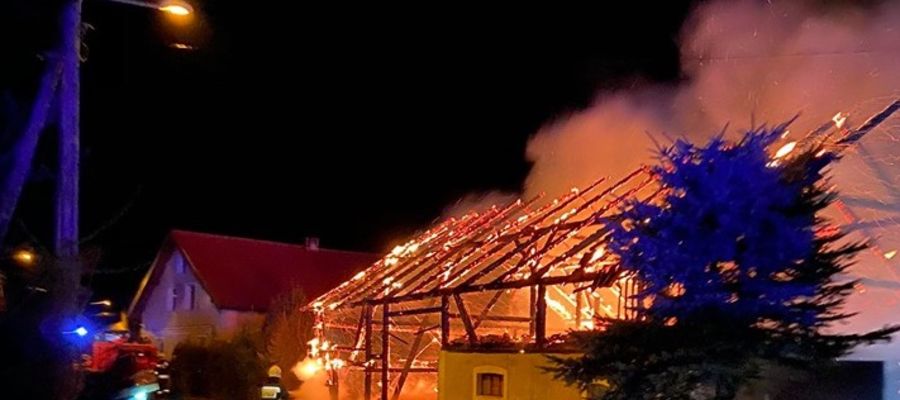 Pożar stodoły w Runowie