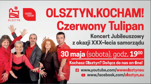 Olsztyn Kocham! Czerwony Tulipan zaśpiewa koncert online - full image