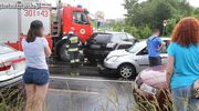 Na ulicy Pstrowskiego w Olsztynie zderzyło się siedem pojazdów [ZDJĘCIA]