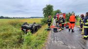 Kierowca zginął pod Bartoszycami po dachowaniu samochodu