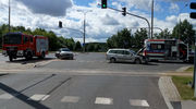 Zderzenie dwóch samochodów w Olsztynie. Jedna osoba trafiła do szpitala