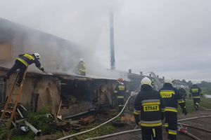 Pożar kotłowni kurnika w Golubkach koło Olecka