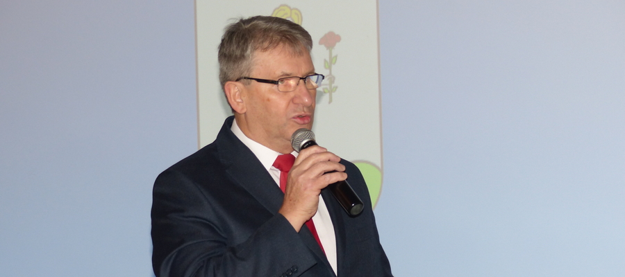Krzysztof Pietrzykowski, burmistrz Susza (tu akurat podczas spotkania noworocznego)