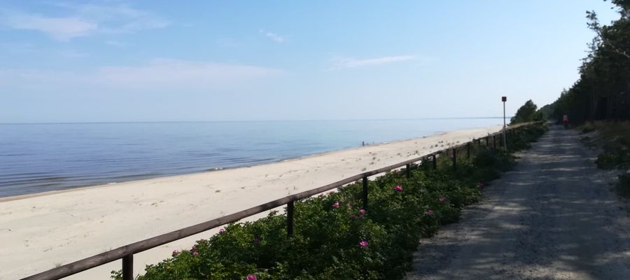 Ścieżka rowerowa R10 — puste plaże gdzieś pomiędzy Kątami Rybackimi a Krynicą Morską