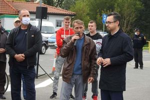 Tomasz Waruszewski przemówił do rolników podczas protestu 