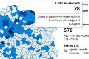 Blisko 80 nowych zakażeń koronawirusem i 5 zgonów w powiecie bartoszyckim