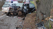 Wypadek koło Dąbrówna. Dwie osoby zostały ranne