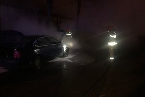 Pożar samochodu w Braniewie