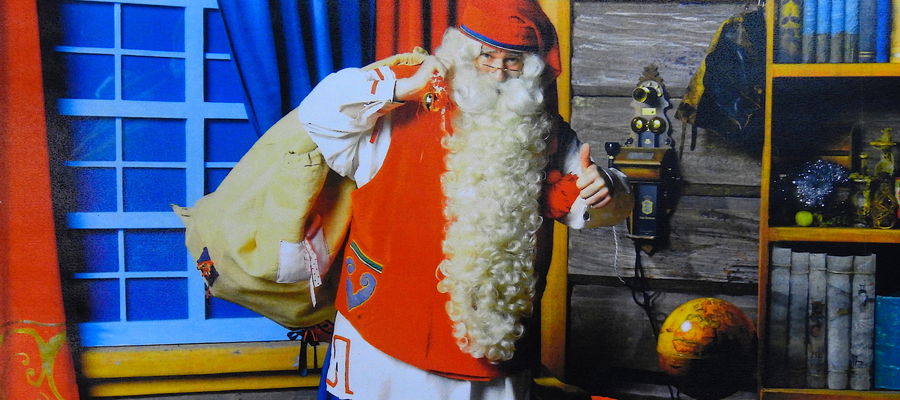 Portret św. Mikołaja który nadszedł z Rovaniemi