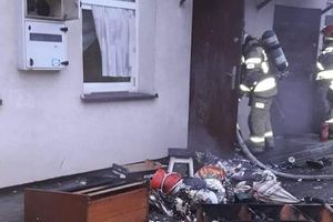 Pożar mieszkania w Olecku