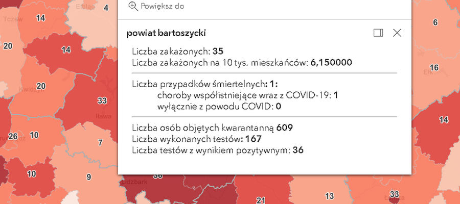 COVID-19 w powiecie bartoszyckim  z dn. 11.02.2021