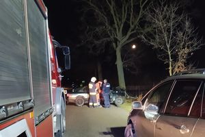 Pijany kierowca uderzył w drzewo. Pasażer trafił do szpitala