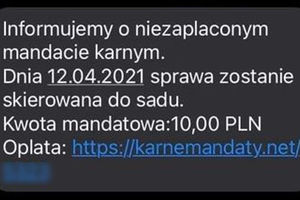 SMS o niezapłaconym mandacie? 